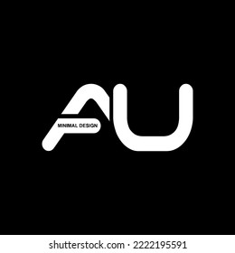 AU Logo Design in minimal style, Creative Professional Trendy Letter AU Logo Design in Black and White Color. vector eps10