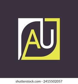 AU Logo Design Template Vector With Square Background.