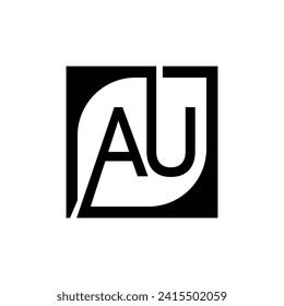 AU Logo Design Template Vector With Square Background.