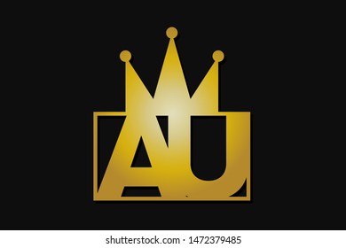 au logo with gold crown