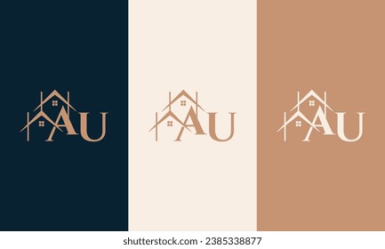 AU logo with a home form element which means a real estate company