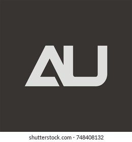 AU logo initial letter design template vector