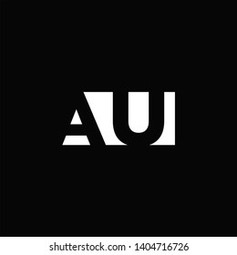 AU Logo Letter with Negative space and Black background