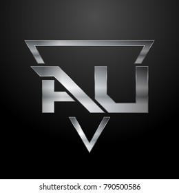 AU Logo, Monogram, Metal