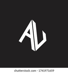 AU Logo-Monogramm mit eigenständiger Dreieck-Formbandvorlage