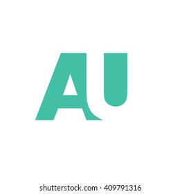 AU Logo | Vector Graphic Branding Letter Element | jpg, eps, path, web, app, art, ai | White Background
