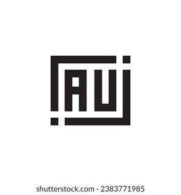 AU minimalist geometric symbol logo in high quality professional design that will print well across any print media