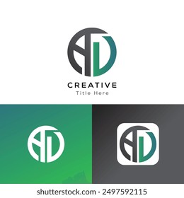 AU modern initial letters logo template inspirations-illustration. AU modern initial circle logo. AU circle logo Vector design