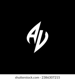 AU monogram esport logo design with cool shape concept in vector