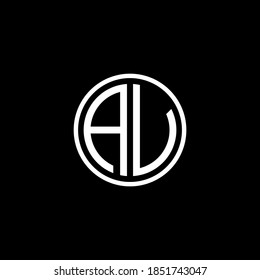 AU MONOGRAM Buchstaben Symbol Design auf SCHWARZ Hintergrund.Creative Letter AU/A U Logo Design. AU Initials/MONOGRAM Logo-Design.