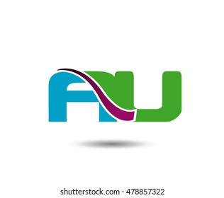 AU negative space letter logo
