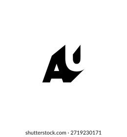 AU Negative Space Monogram Logo - Design Mínimo Moderno Lettermark