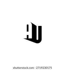 AU Negative Space Monogram Logo - Design Mínimo Moderno Lettermark