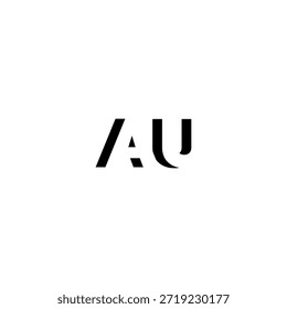 AU Negative Space Monogram Logo - Design Mínimo Moderno Lettermark
