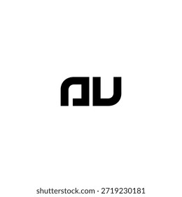 AU Negative Space Monogram Logo - Design Mínimo Moderno Lettermark
