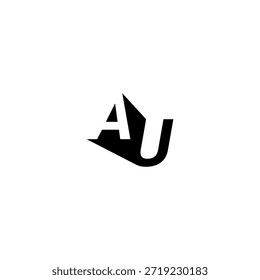 Logotipo del monograma del espacio negativo de la UA – diseño minimalista moderno de la marca de letras