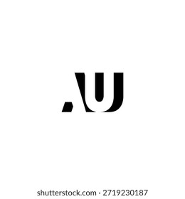 AU Negative Space Monogram Logo - Design Mínimo Moderno Lettermark
