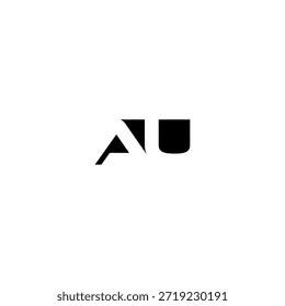 AU Negative Space Monogram Logo - Design Mínimo Moderno Lettermark