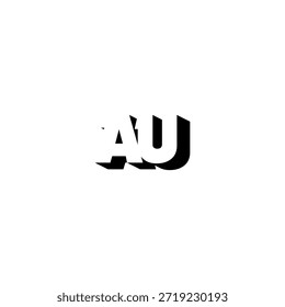 AU Negative Space Monogram Logo - Design Mínimo Moderno Lettermark
