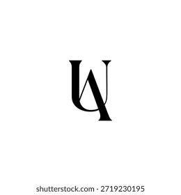AU Negative Space Monogram Logo - Design Mínimo Moderno Lettermark