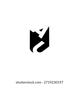 AU Negative Space Monogram Logo - Design Mínimo Moderno Lettermark