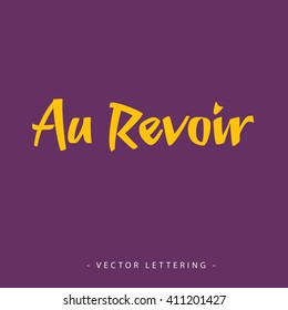 Au Revoir calligraphic inscription