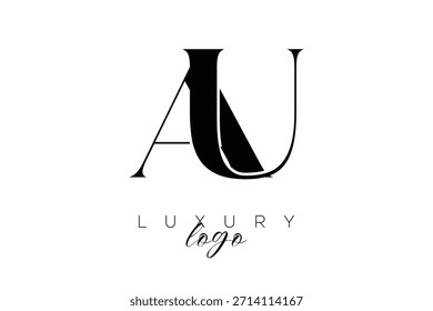 Serieller AU-Buchstabe Monogramm Typografie-Logo für elegante Premium-Branding-Identität