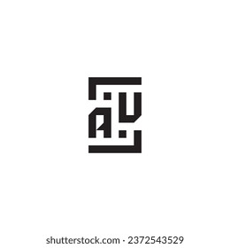 AU square concept retro logo in high quality professional design that will print well across any print media
