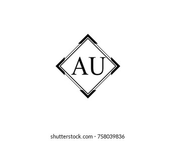 AU square shape vintage logo