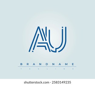 AU Technology Letter Logo Template. This tech letter logo is a graphic mark that uses letters to represent a technology company.