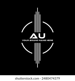 AU three letter modern logo design on black color background
