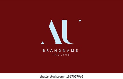 AU A und U Alphabet Initial Letter Monogram Icon Logo, Vektorgrafik