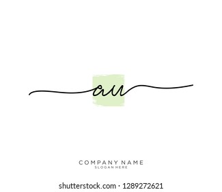 AU A U Initial handwriting logo template