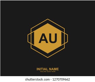 AU A U Initial logo letter with minimalist concept vector