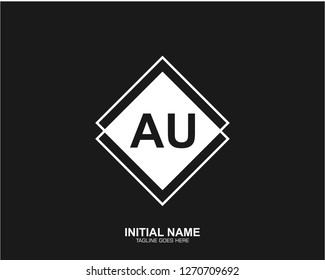 AU A U Initial logo letter with minimalist concept vector
