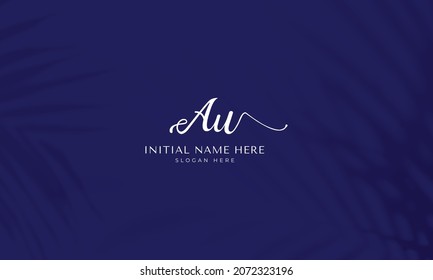 AU U A Initial Signature logo vector template