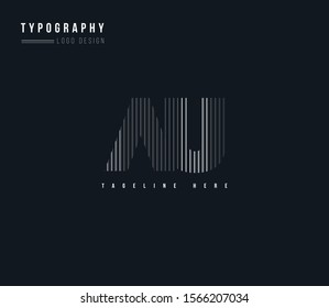 A&U, A U letters joint logo vector.