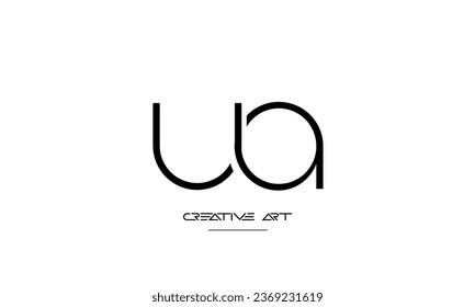 AU, UA, A, U abstract letters logo monogram