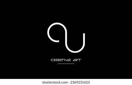 AU, UA, A, U abstract letters logo monogram