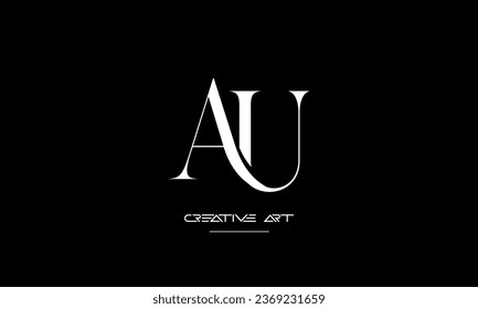 AU, UA, A, U abstract letters logo monogram