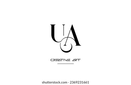 AU, UA, A, U abstract letters logo monogram