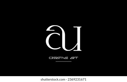 AU, UA, A, U abstract letters logo monogram