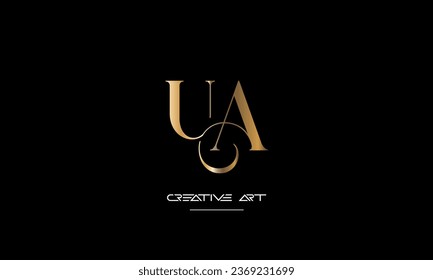 AU, UA, A, U abstract letters logo monogram