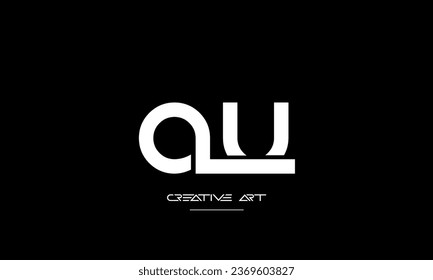 AU, UA, A, U abstract letters logo monogram