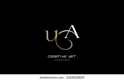 AU, UA, A, U abstract letters logo monogram