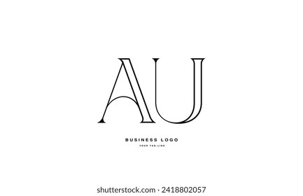 AU, UA, A, U, Abstract Logo design