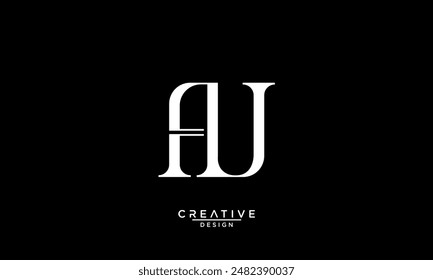 AU, UA, A, U, Abstract Letters Logo Monogram