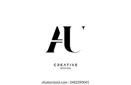 AU, UA, A, U, Abstract Letters Logo Monogram