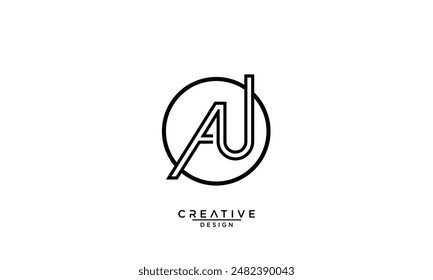 AU, UA, A, U, Abstract Letters Logo Monogram