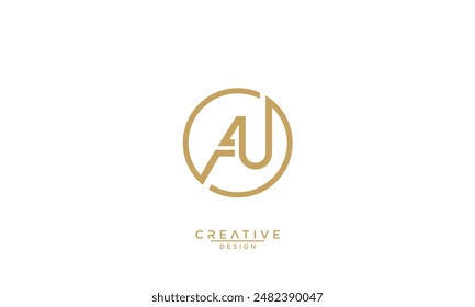 AU, UA, A, U, Abstract Letters Logo Monogram